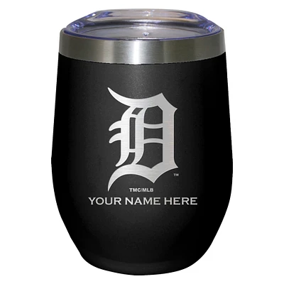 Black Detroit Tigers 12oz. Personalized Etched Stemless Tumbler