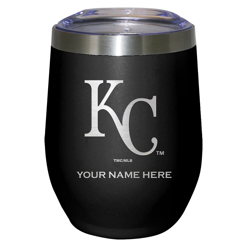 Black Kansas City Royals 12oz. Personalized Etched Stemless Tumbler