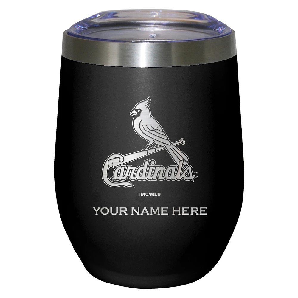 Black St. Louis Cardinals 12oz. Personalized Etched Stemless Tumbler