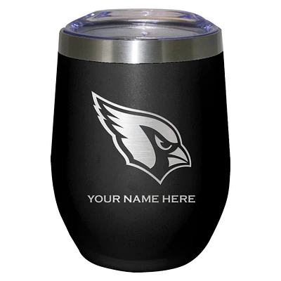 Black Arizona Cardinals 12oz. Personalized Etched Stemless Tumbler