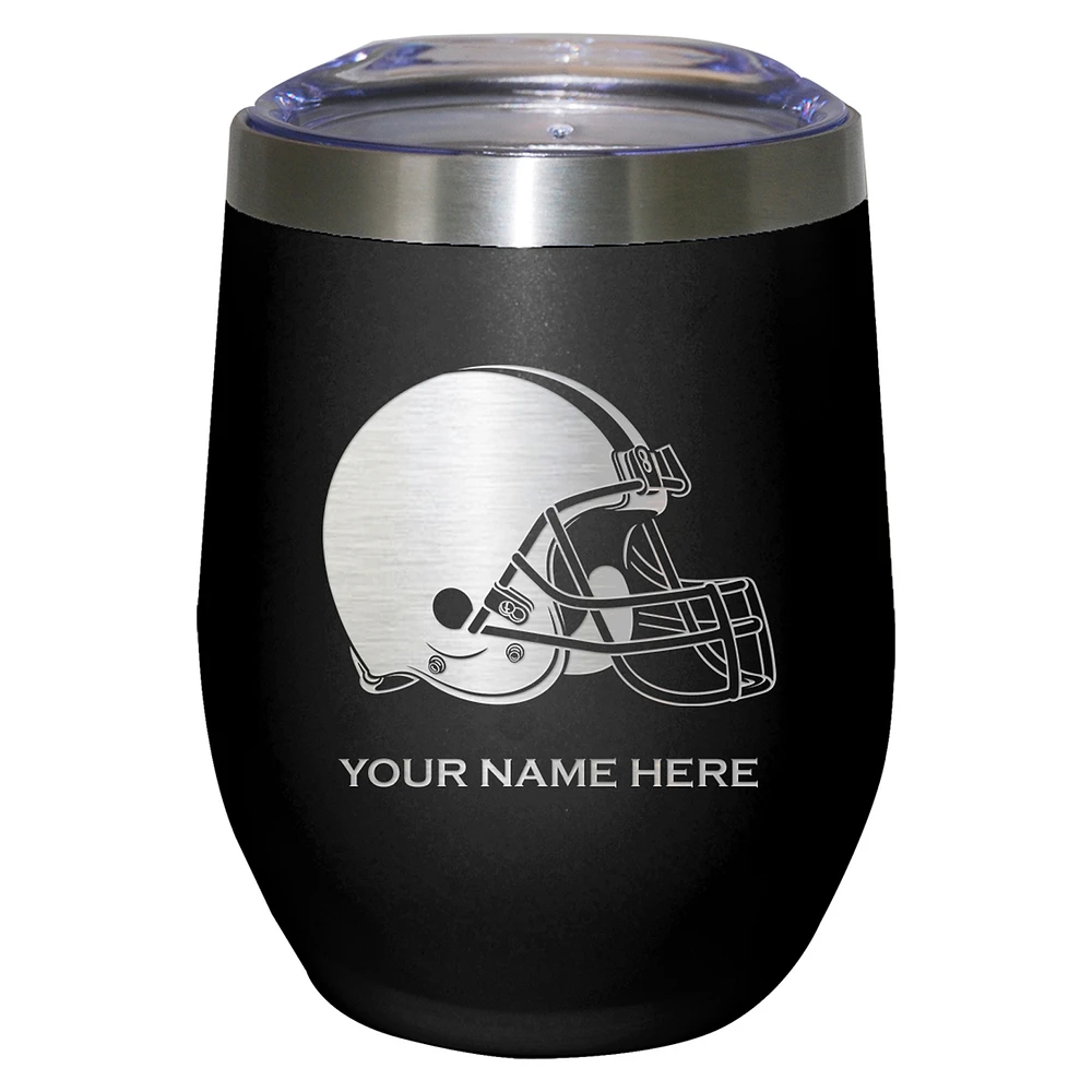 Black Cleveland Browns 12oz. Personalized Etched Stemless Tumbler