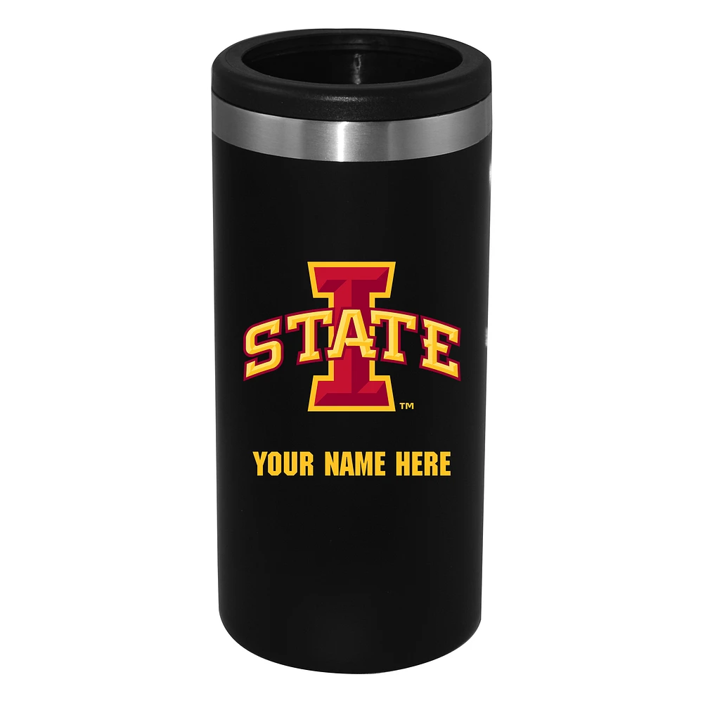 Black Iowa State Cyclones 12oz. Personalized Slim Can Holder