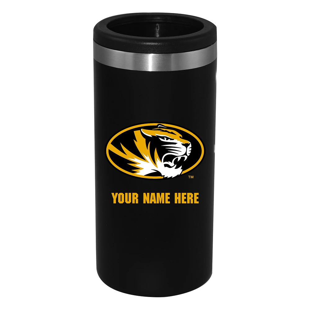 Black Missouri Tigers 12oz. Personalized Slim Can Holder
