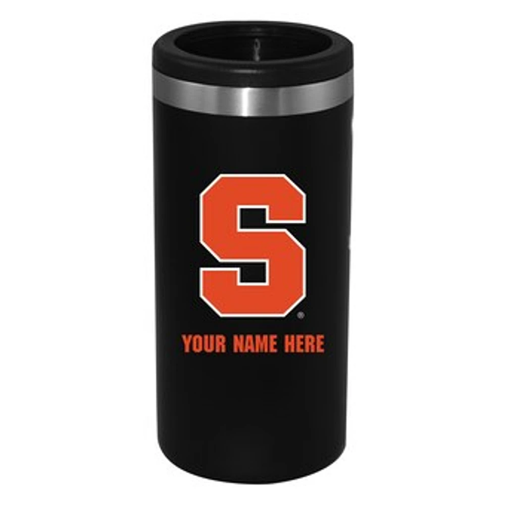 Black Syracuse Orange 12oz. Personalized Slim Can Holder