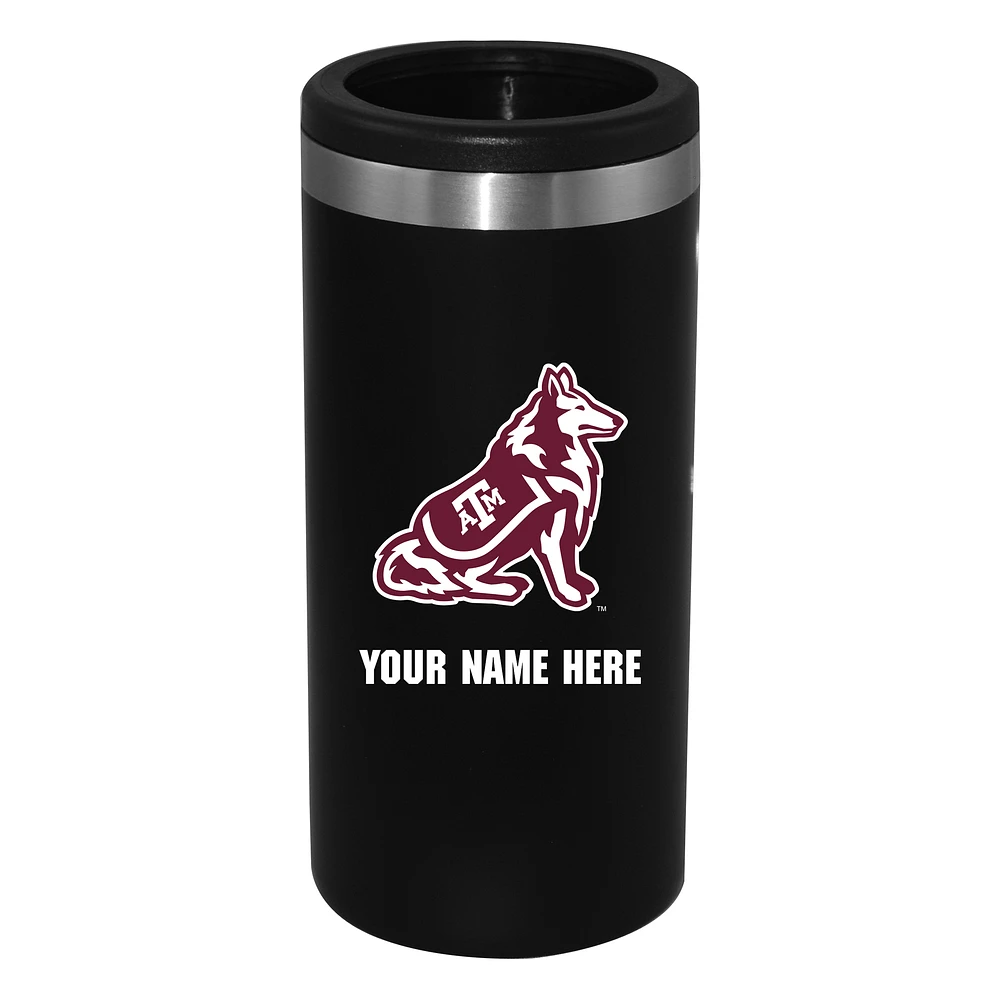 Black Texas A&M Aggies 12oz. Personalized Slim Can Holder