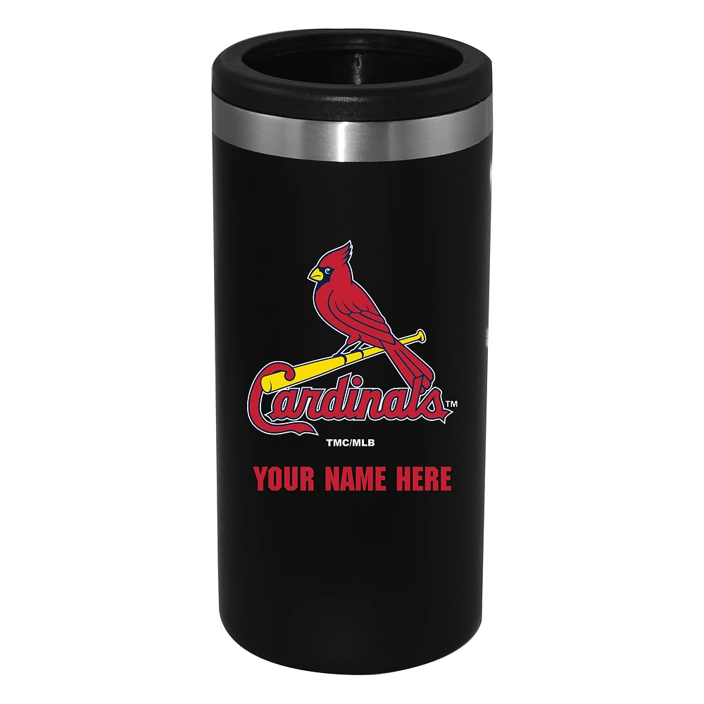 Black St. Louis Cardinals 12oz. Logo Personalized Slim Can Holder