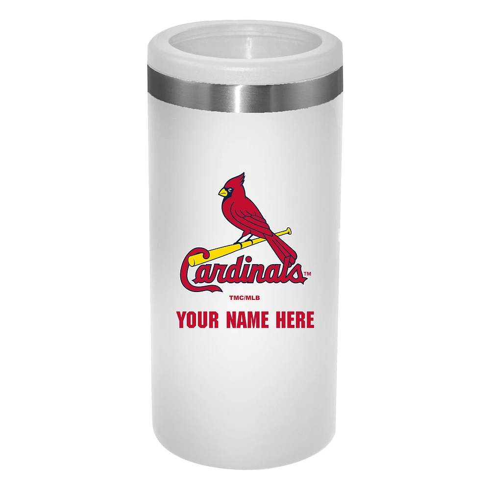 White St. Louis Cardinals 12oz. Personalized Slim Can Holder