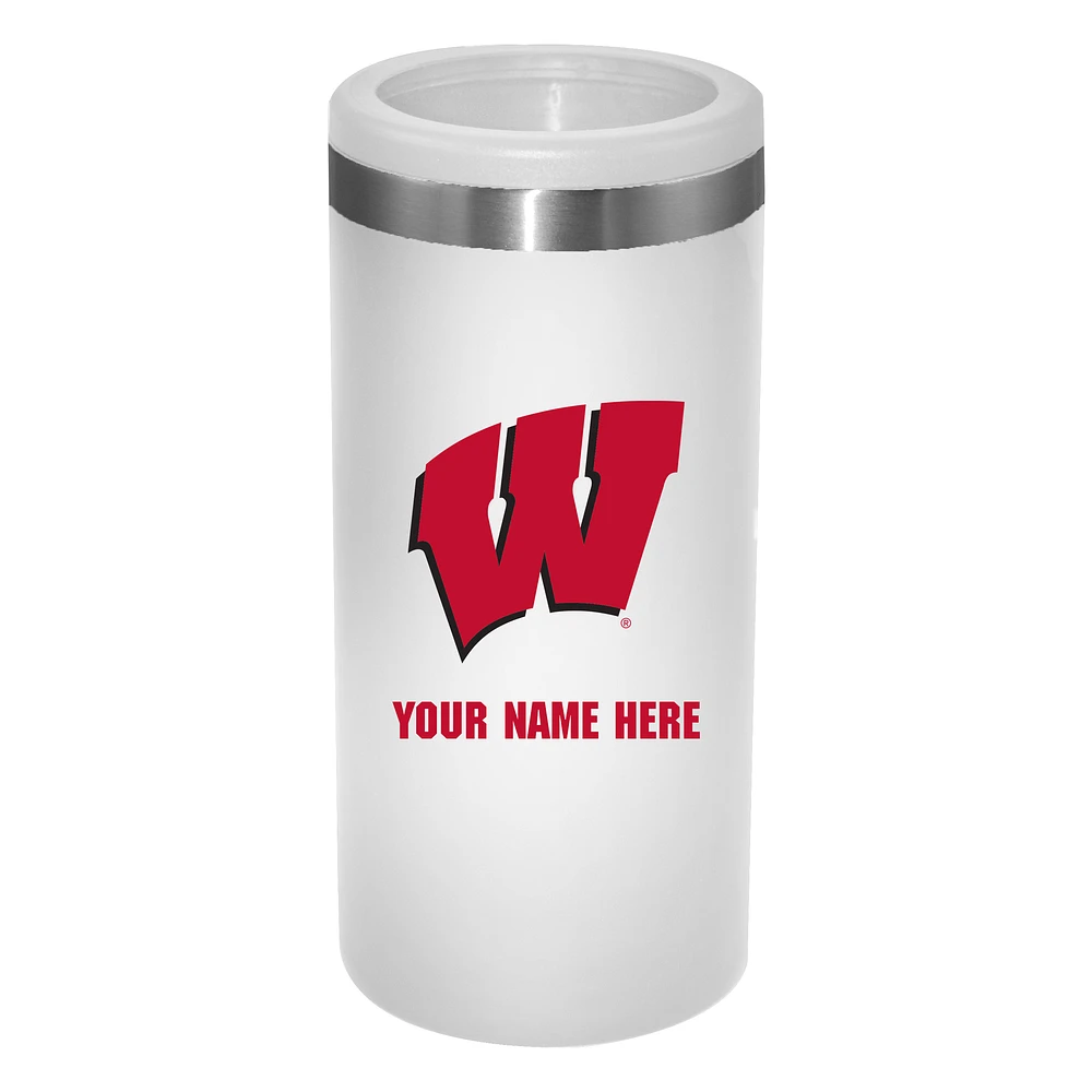 Wisconsin Badgers 12oz. Personalized Slim Can Holder