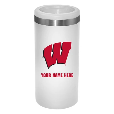 Wisconsin Badgers 12oz. Personalized Slim Can Holder