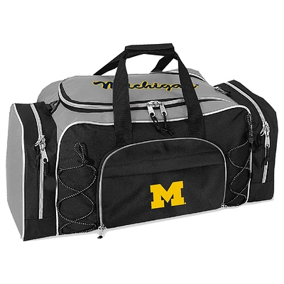 Gray Michigan Wolverines Action Duffel Bag