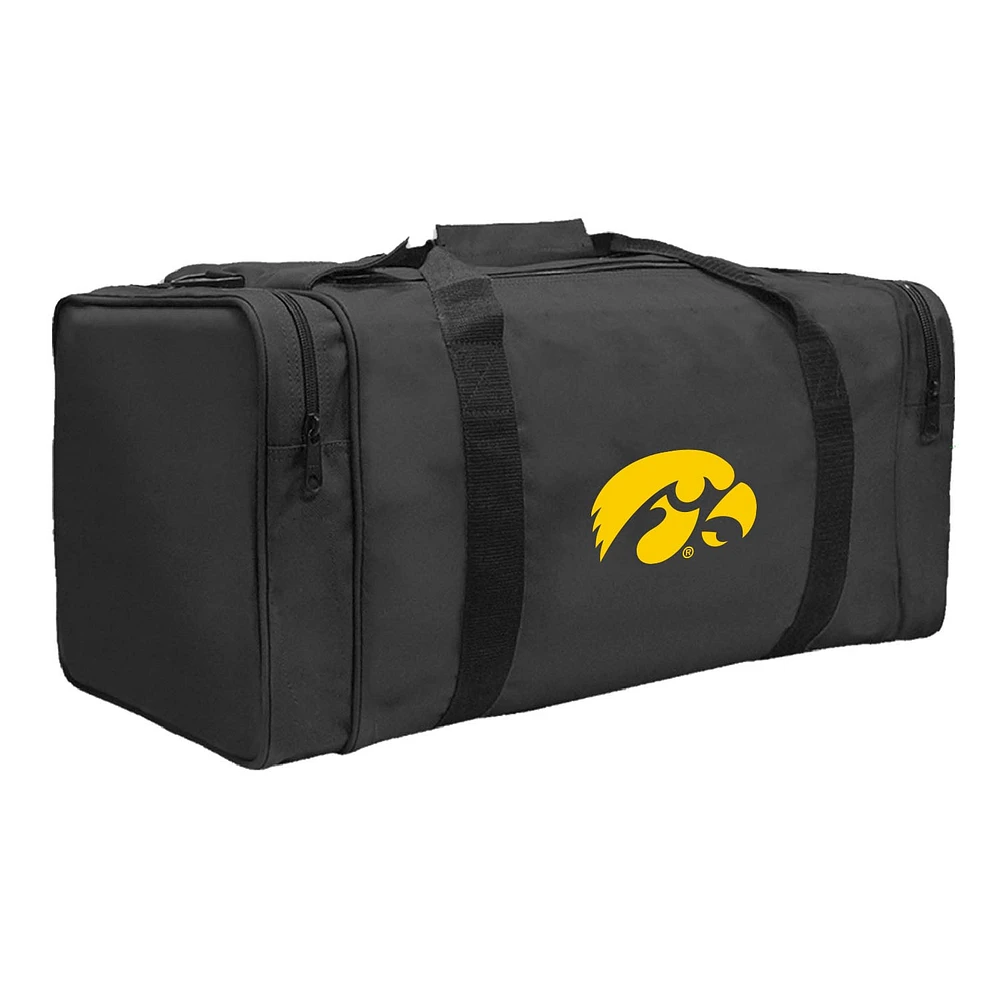 Black Iowa Hawkeyes Gear Pack Square Duffel Bag