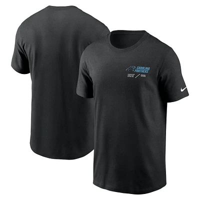 Men's Nike Black Carolina Panthers Sideline Infograph Lockup Performance T-Shirt