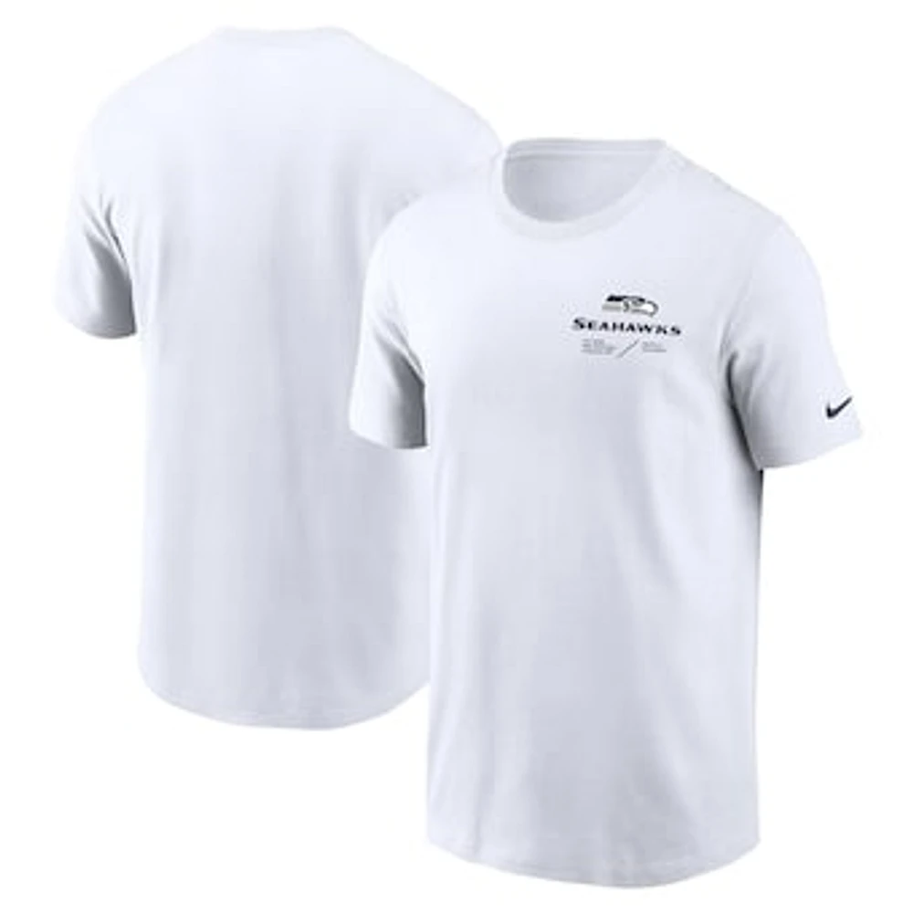 Men's Nike White Seattle Seahawks Sideline Infograph Lockup Performance T-Shirt