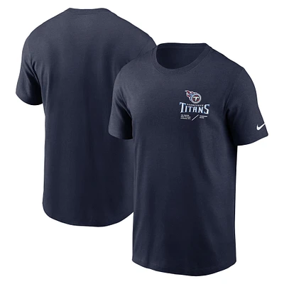 Men's Nike Navy Tennessee Titans Sideline Infograph Lockup Performance T-Shirt
