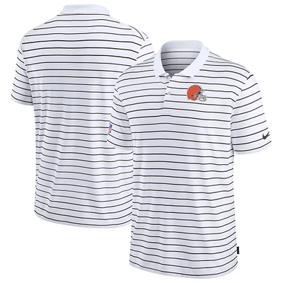 Men's Nike White Cleveland Browns Sideline Lock Up Victory Performance Polo