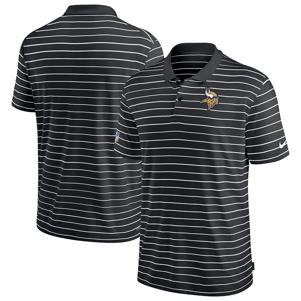 Men's Nike Black Minnesota Vikings Sideline Lock Up Victory Performance Polo