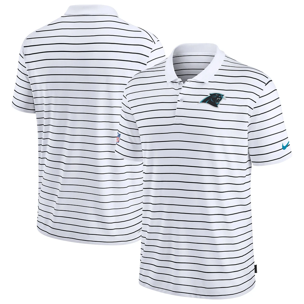 Men's Nike White Carolina Panthers Sideline Lock Up Victory Performance Polo