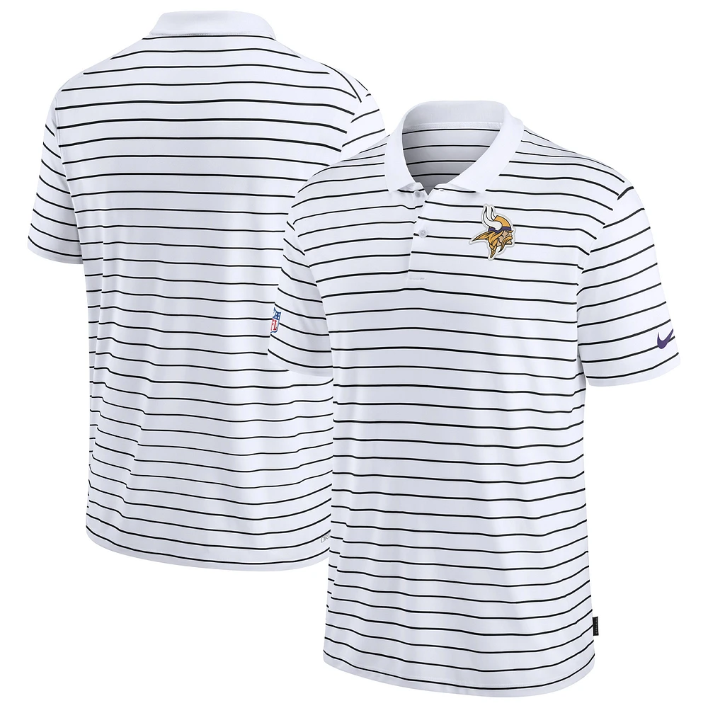 Men's Nike White Minnesota Vikings Sideline Lock Up Victory Performance Polo