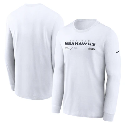 Men's Nike Silver Seattle Seahawks Sideline Infograph Lock Up Performance Long Sleeve T-Shirt