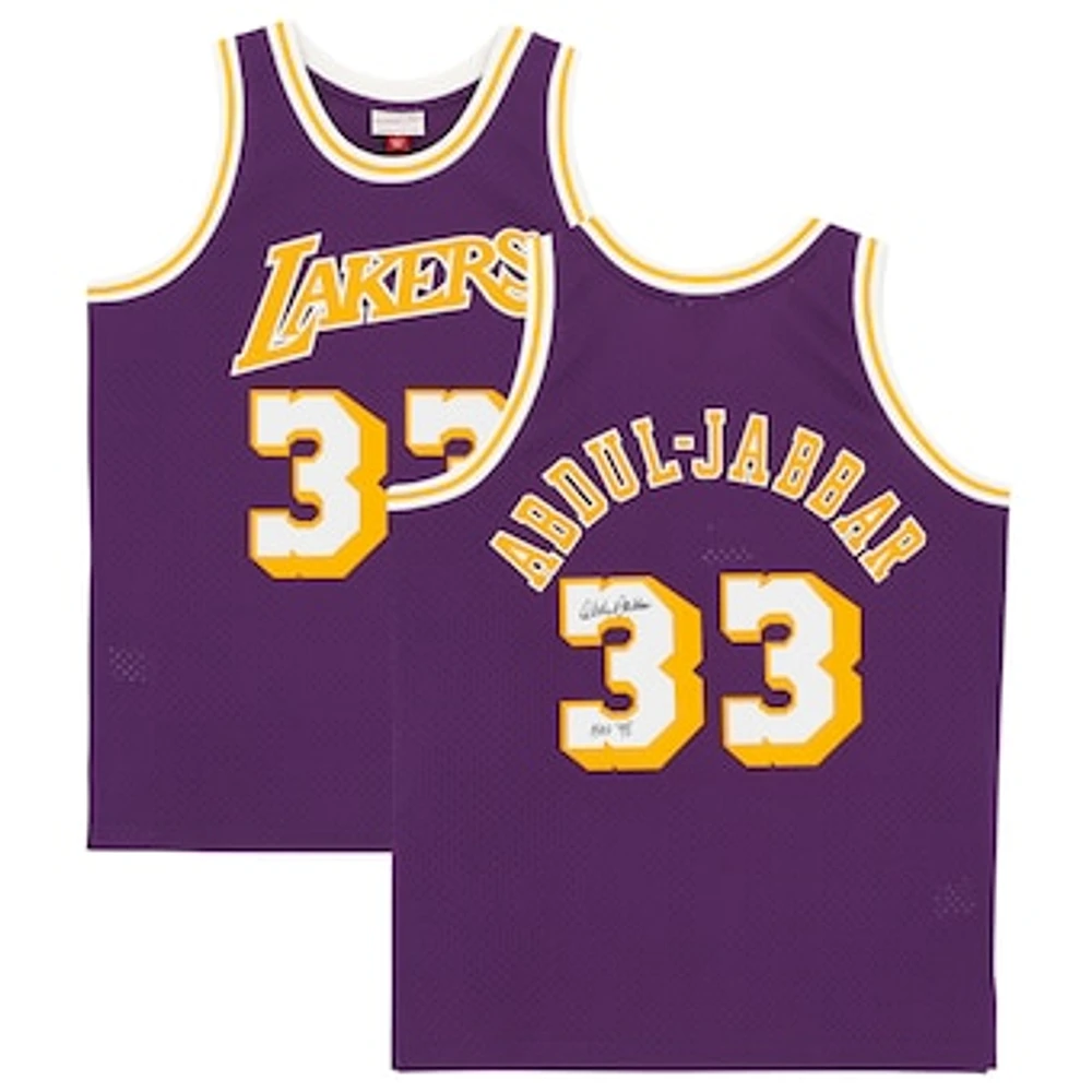 Kareem Abdul-Jabbar Los Angeles Lakers Autographed Purple 1983-84 Mitchell & Ness Hardwood Classics Replica Jersey with "HOF 95" Inscription