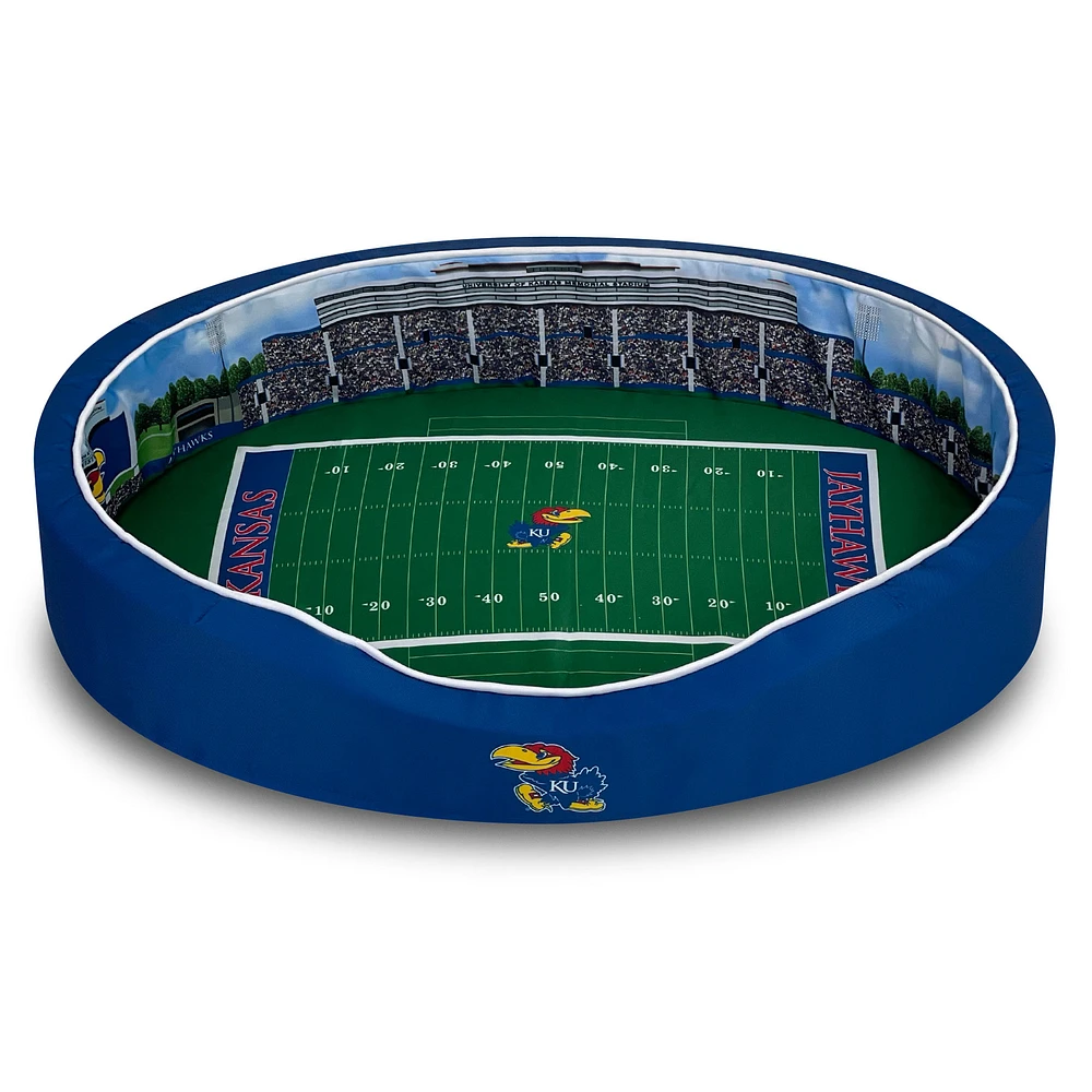 Royal Kansas Jayhawks 8'' x 25'' x 38'' Large Stadium Oval Dog Bed
