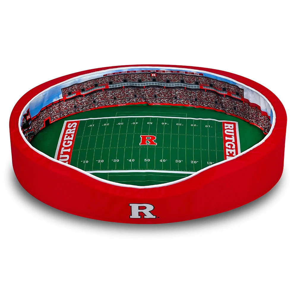 Scarlet Rutgers Scarlet Knights 8'' x 25'' x 38'' Large Stadium Oval Dog Bed