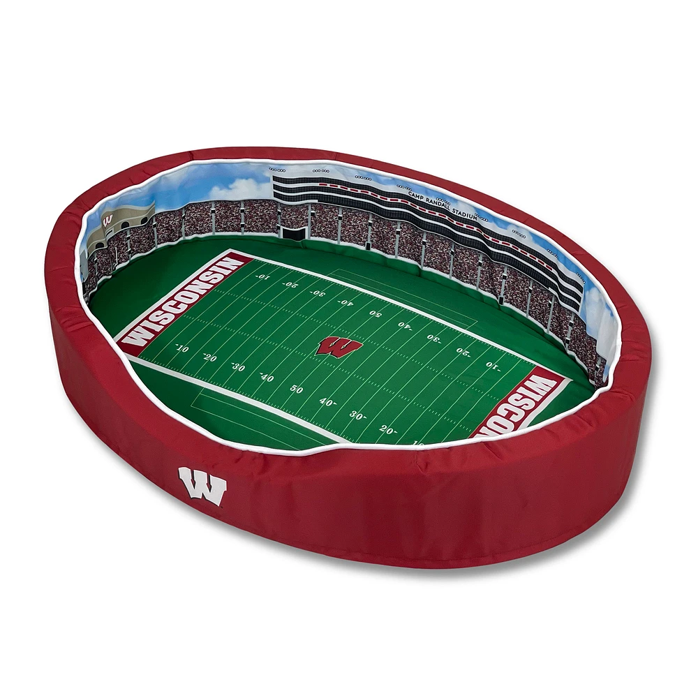 Red Wisconsin Badgers 8'' x 25'' x 38'' Large Stadium Oval Dog Bed