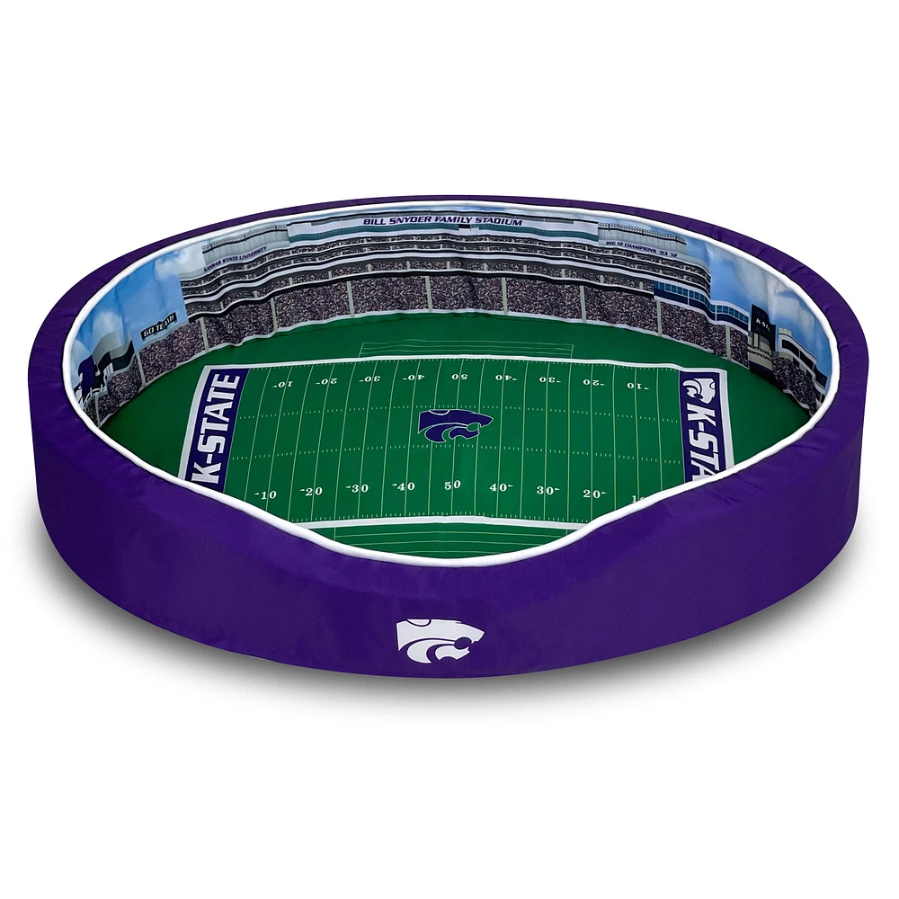 Purple Kansas State Wildcats 7'' x 19'' x 23'' Small Stadium Oval Dog Bed