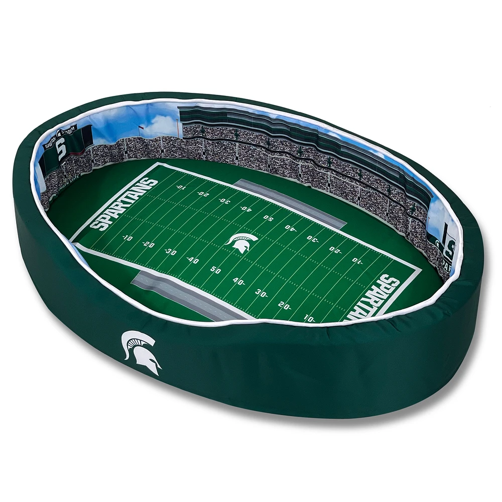 Green Michigan State Spartans 7'' x 19'' x 23'' Small Stadium Oval Dog Bed