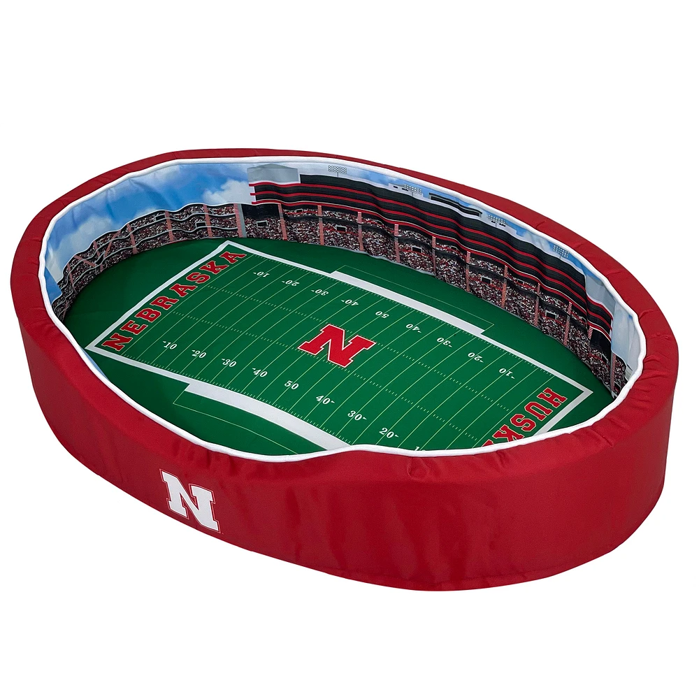 Scarlet Nebraska Huskers 7'' x 19'' x 23'' Small Stadium Oval Dog Bed