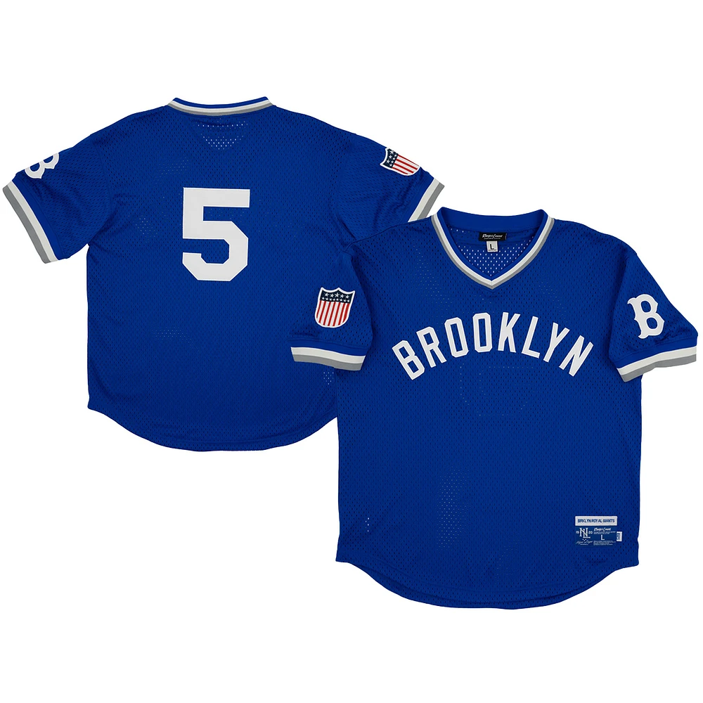 Men's Rings & Crwns #5 Royal Brooklyn Royal Giants Mesh Replica V-Neck Jersey