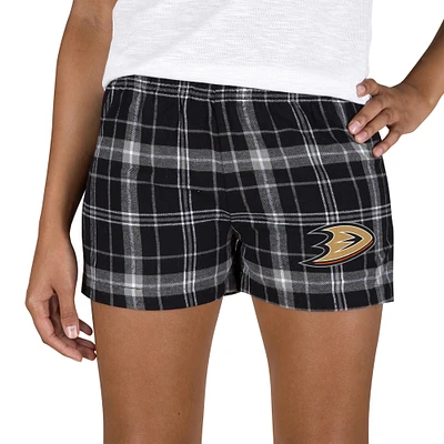 Women's Concepts Sport Black/Gray Anaheim Ducks Ultimate Flannel Shorts