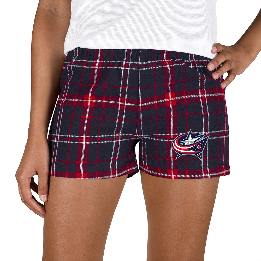 Women's Concepts Sport Navy/Red Columbus Blue Jackets Ultimate Flannel Shorts