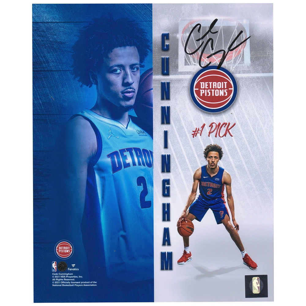 Cade Cunningham Detroit Pistons Autographed 8" x 10" Rookie Photoshoot Photograph
