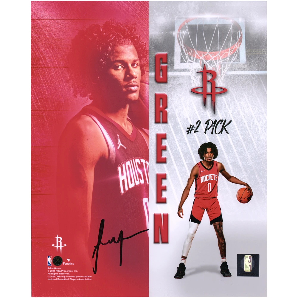 Jalen Green Houston Rockets Autographed 8" x 10" Rookie Photoshoot Photograph