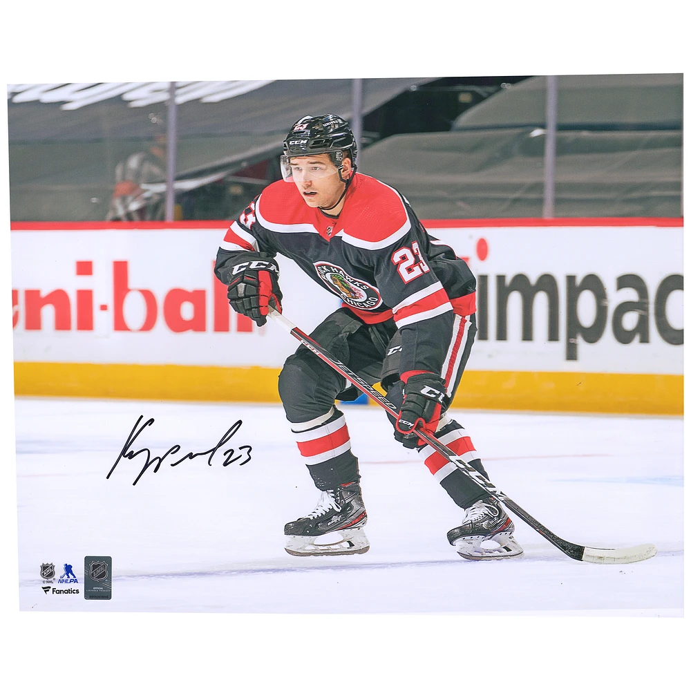 Philipp Kurashev Chicago Blackhawks Autographed 16'' x 20'' Reverse Retro Skating Photograph