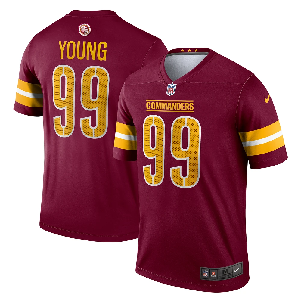 Men's Nike Chase Young Burgundy Washington Commanders Legend Player Performance Top