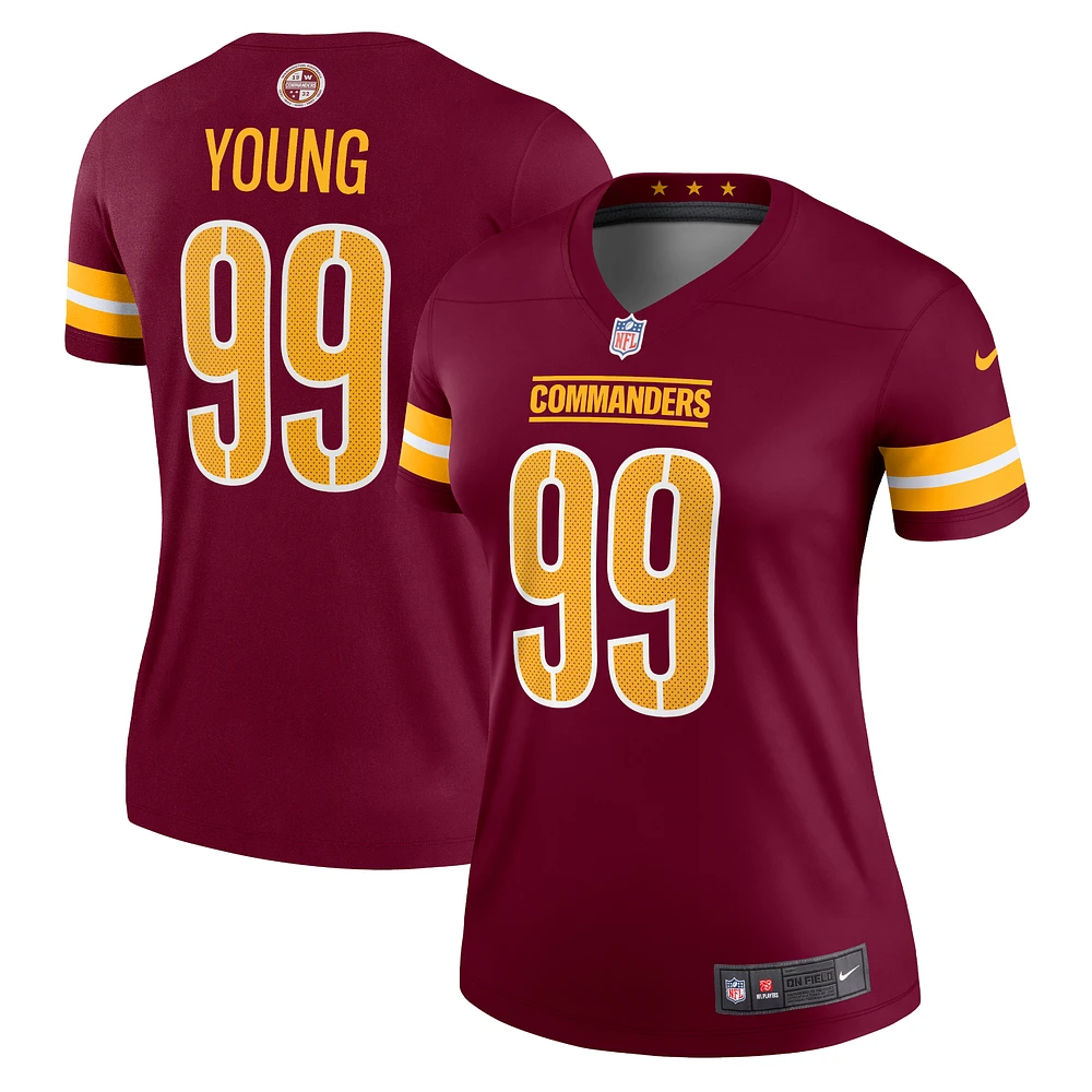 Women's Nike Chase Young Burgundy Washington Commanders Legend Player Performance Top