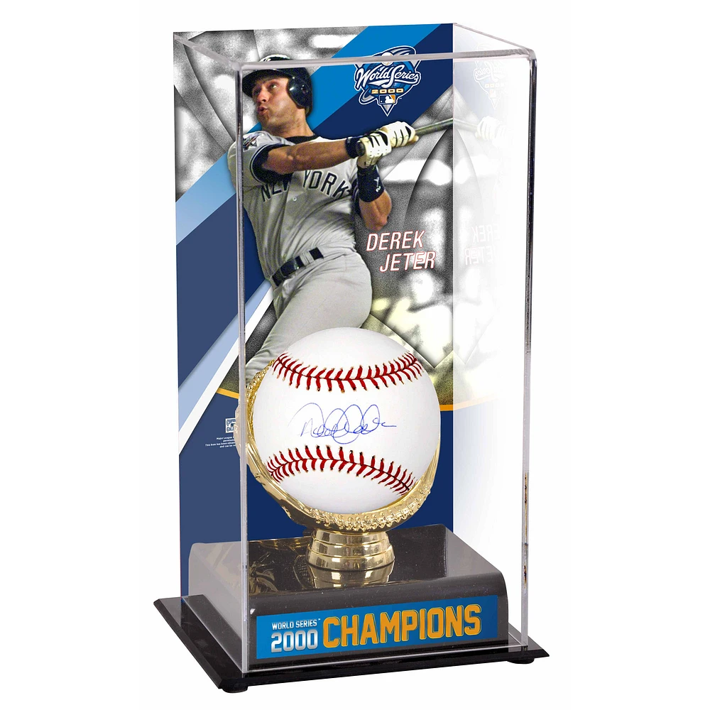 Derek Jeter New York Yankees Autographed Baseball and 2000 World Series Champions Sublimated Display Case