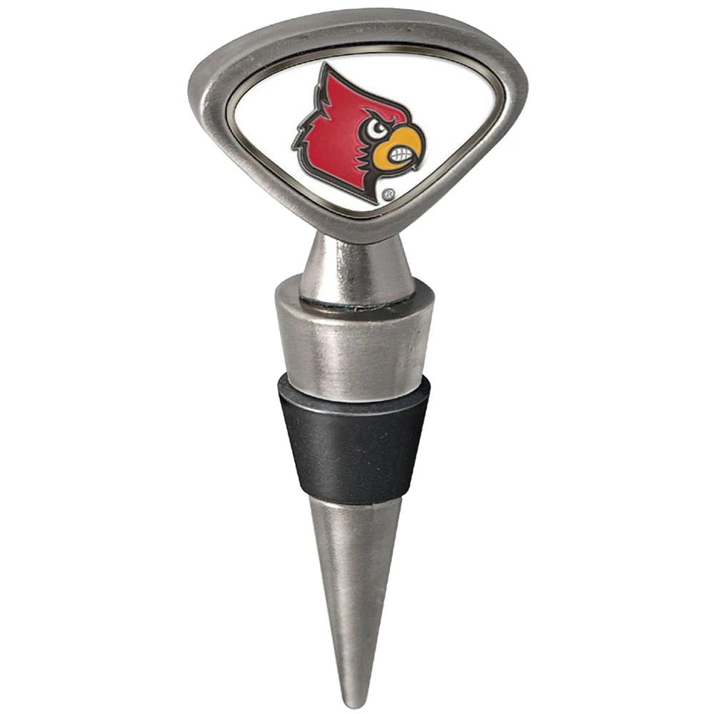 Silver Louisville Cardinals Wine Stopper