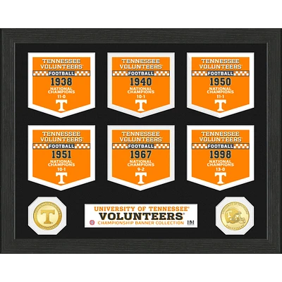 Highland Mint Tennessee Volunteers 6-Time Football National Champions 12'' x 15'' Banner Collection Photo Mint