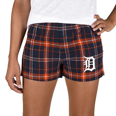 Women's Concepts Sport Navy/Orange Detroit Tigers Ultimate Flannel Shorts