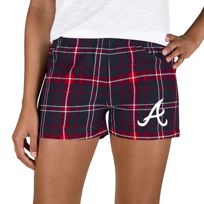 Women's Concepts Sport Navy/Red Atlanta Braves Ultimate Flannel Shorts