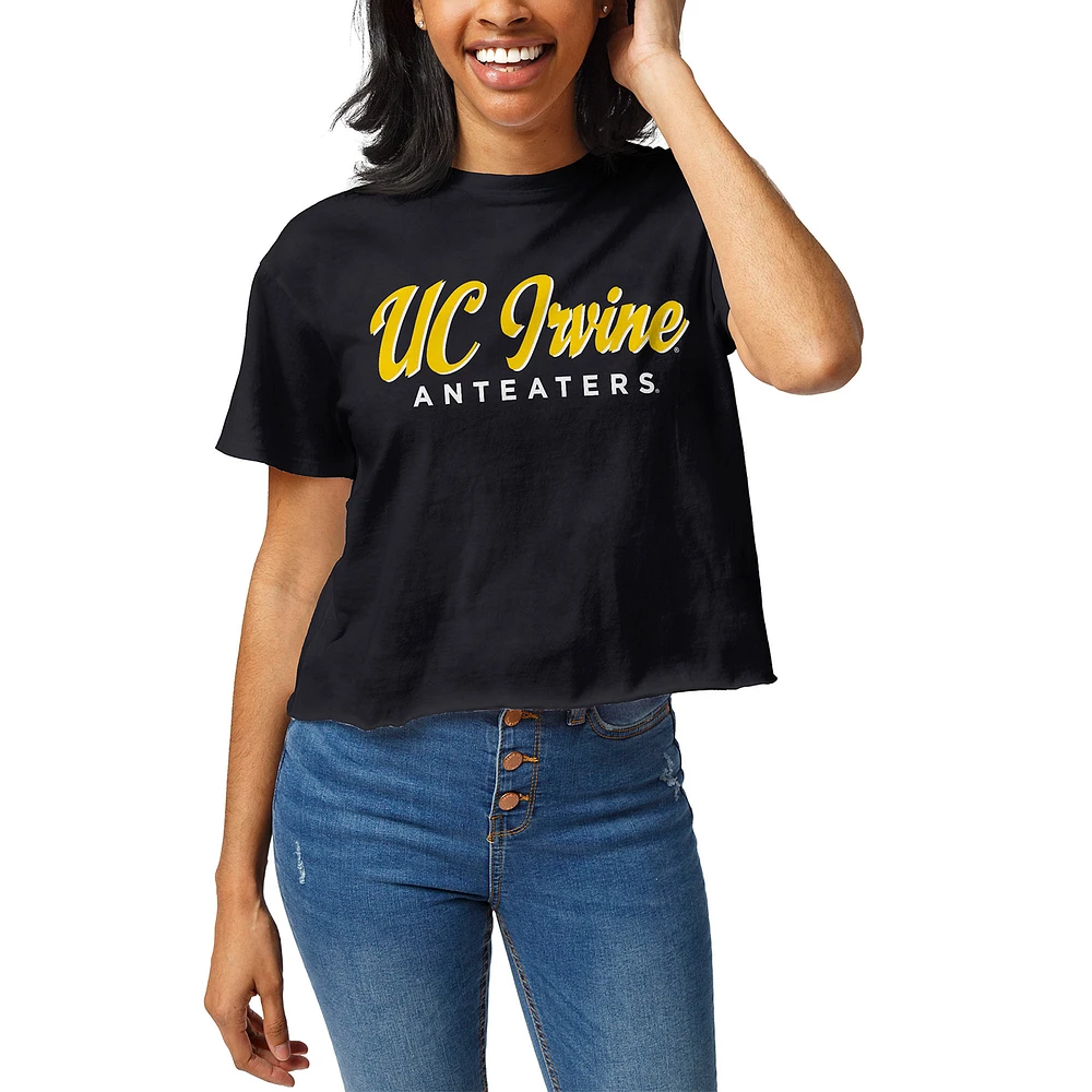 Women's League Collegiate Wear Navy UC Irvine Anteaters Clothesline Cropped T-Shirt