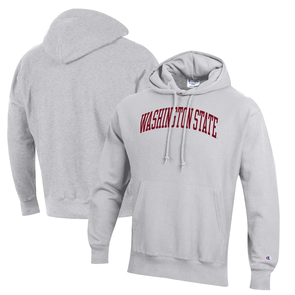 Men's Champion Gray Washington State Cougars Reverse Weave Pullover Hoodie