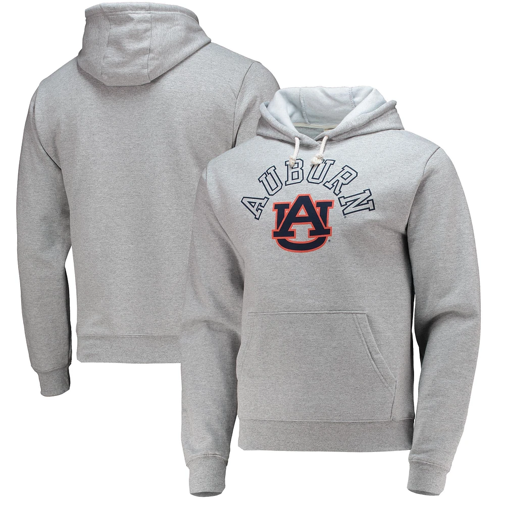 Men's League Collegiate Wear Heathered Gray Auburn Tigers Seal Neuvo Essential Fleece Pullover Hoodie
