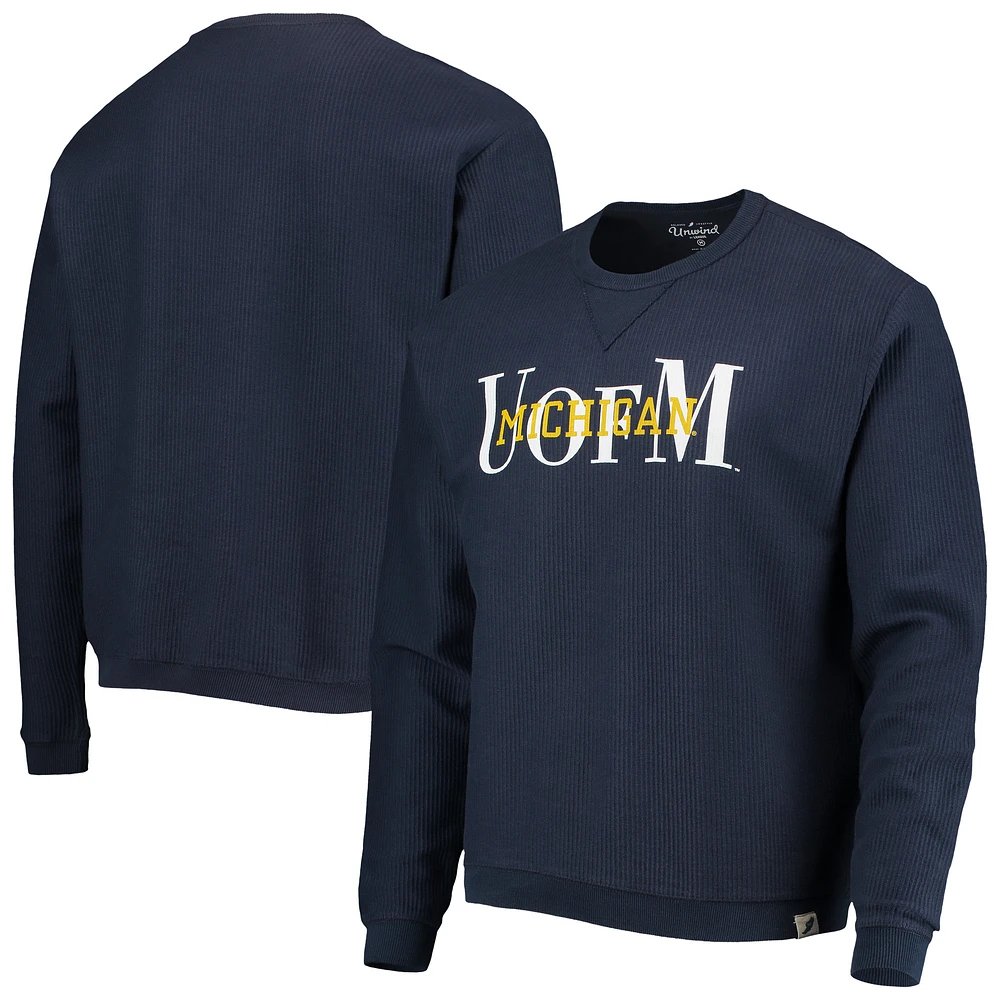 Men's League Collegiate Wear Navy Michigan Wolverines Timber Pullover Sweatshirt