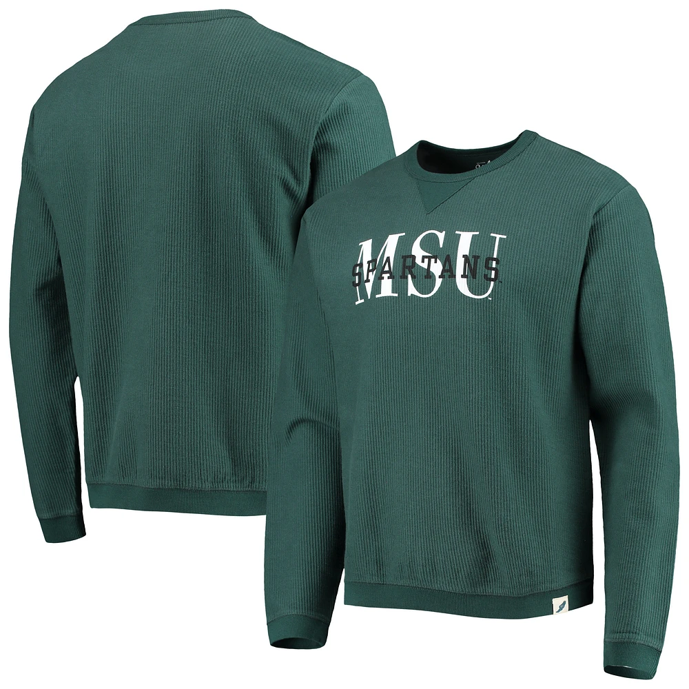 Men's League Collegiate Wear Green Michigan State Spartans Timber Pullover Sweatshirt
