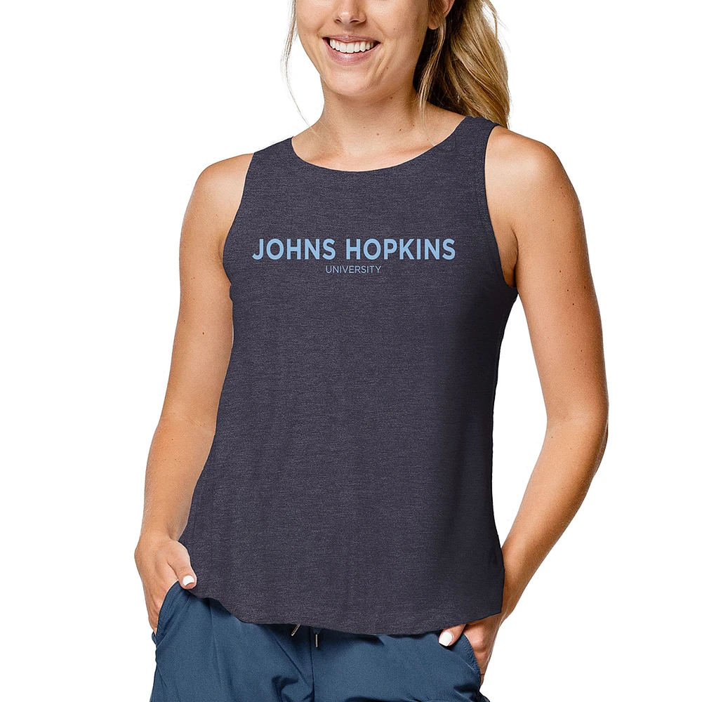 Women's League Collegiate Wear Heathered Navy Johns Hopkins Blue Jays Tri-Flex Trapeze Tank Top