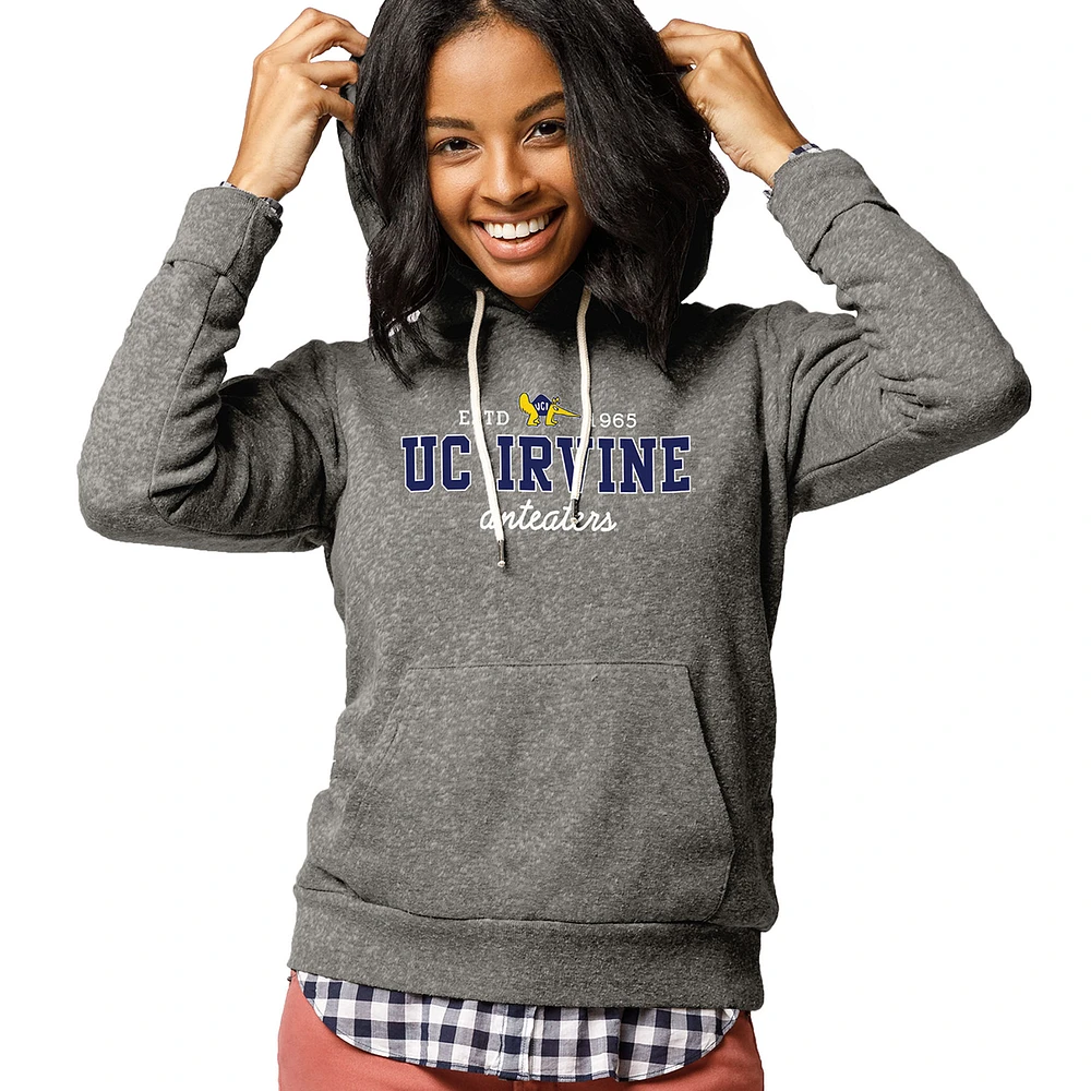 Women's League Collegiate Wear Heathered Gray UC Irvine Anteaters Victory Springs Pullover Hoodie